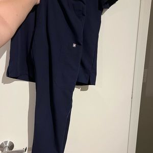 Navy Blue Figs Scrubs Top & Bottom
